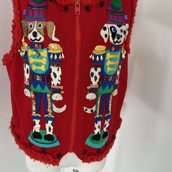 Vintage Michel Simon NYC Novelty Nutcracker Dog Sweater Vest - Picture 3 of 8